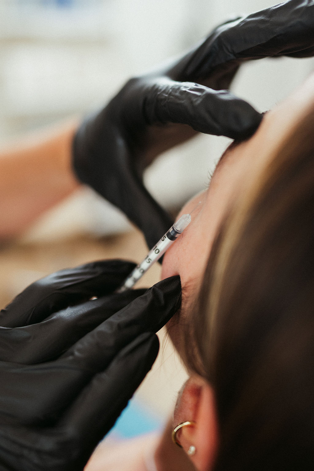 Facial treatment in progress